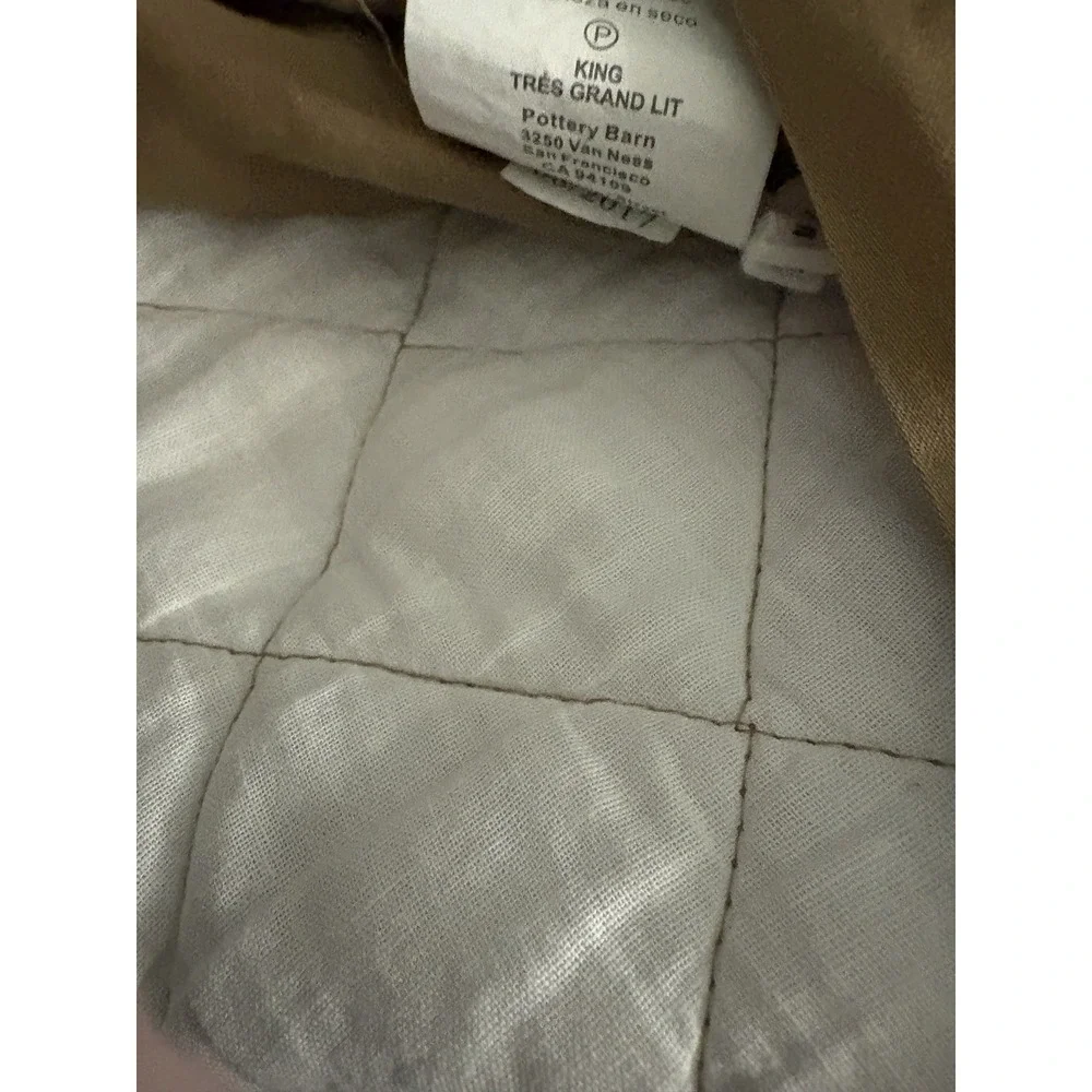 2 Pottery Barn Golden Brown Viscose Velvet King Pillow Shams